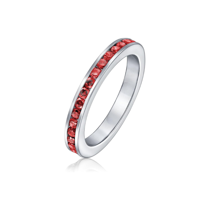 Rubin Ewigkeit Band Weißgoldring