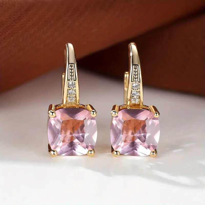 Mystic Stone Gold Hoop Earrings