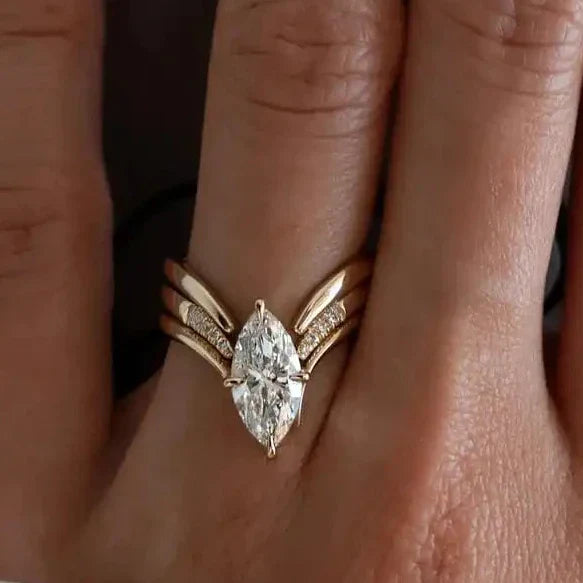 Ring-Set im Marquise-Schliff