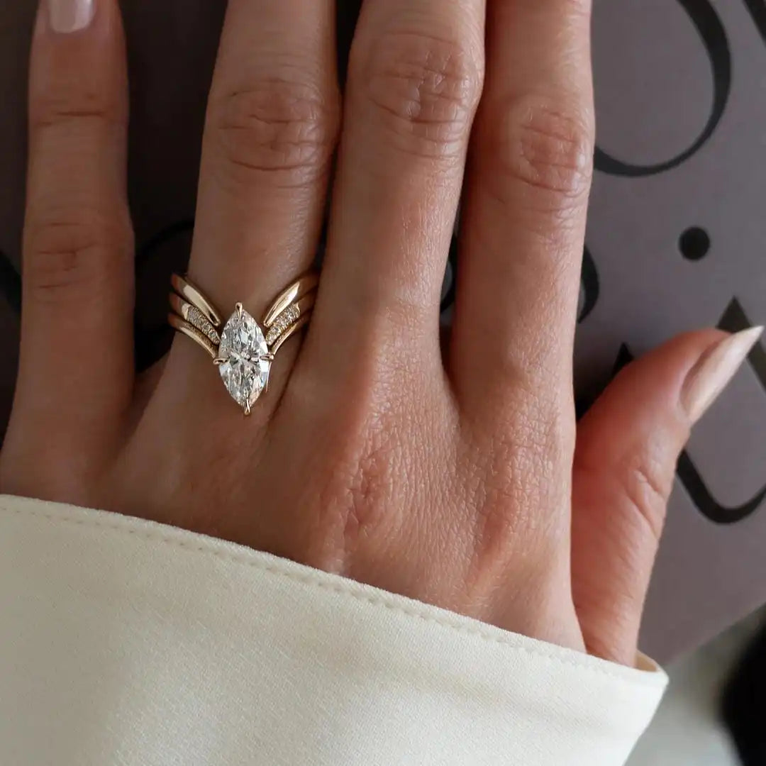 Ring-Set – Marquise-Schliff Kristall
