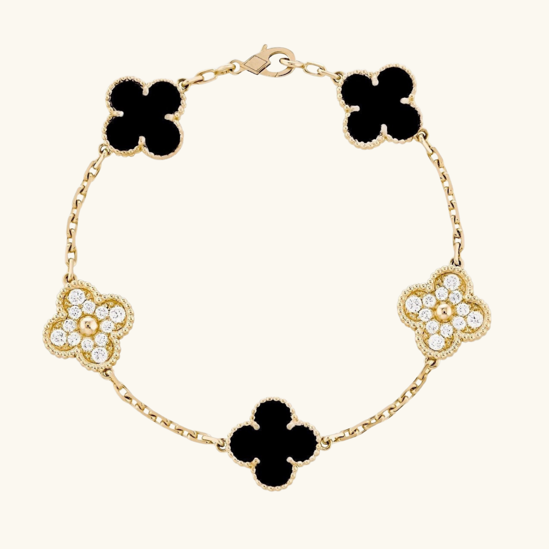 CLOVER | Armband Golden Schwarz Prestige
