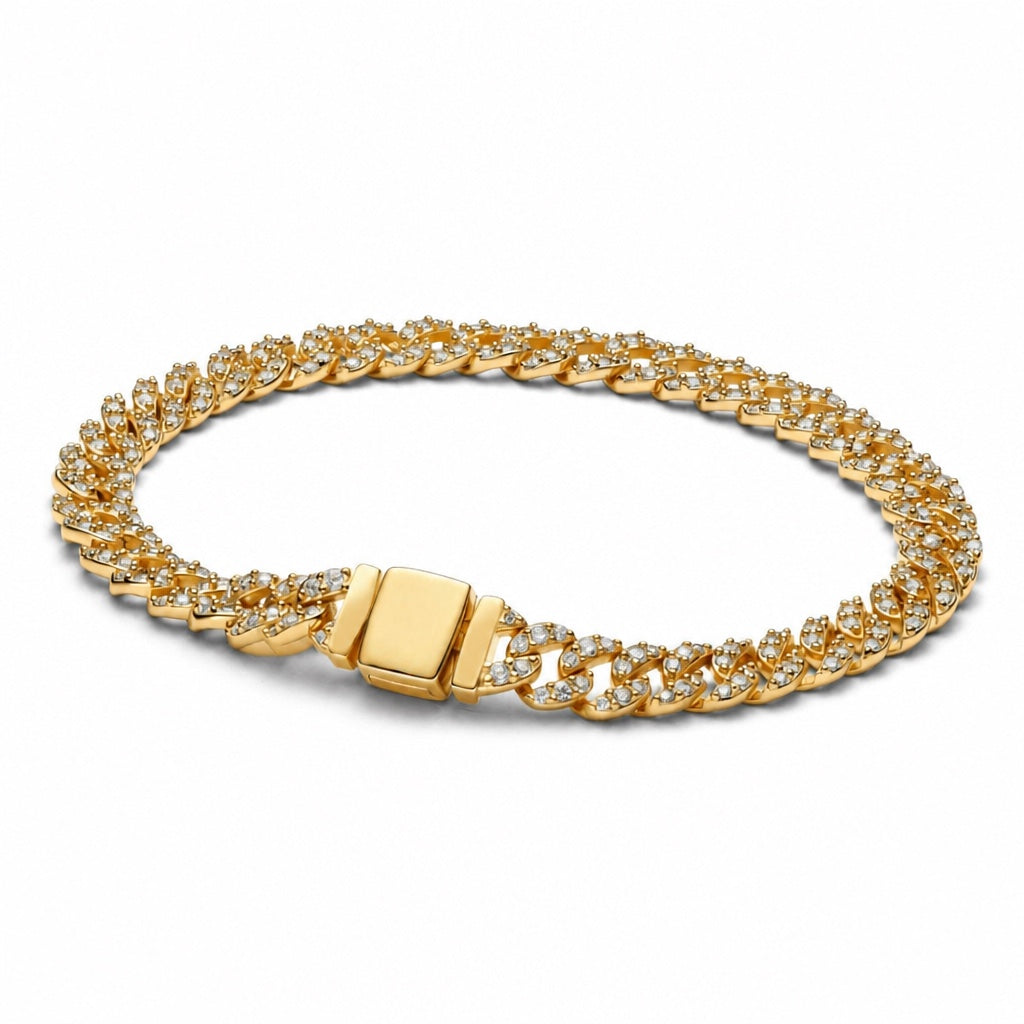 Pave Cuban Weißgold-Armband