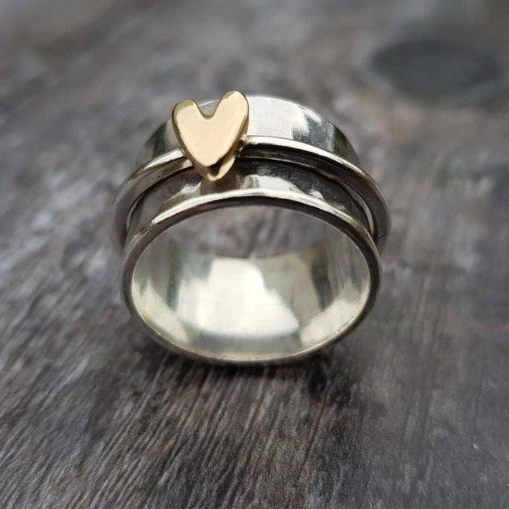 Vintage Silber Gold Herzring