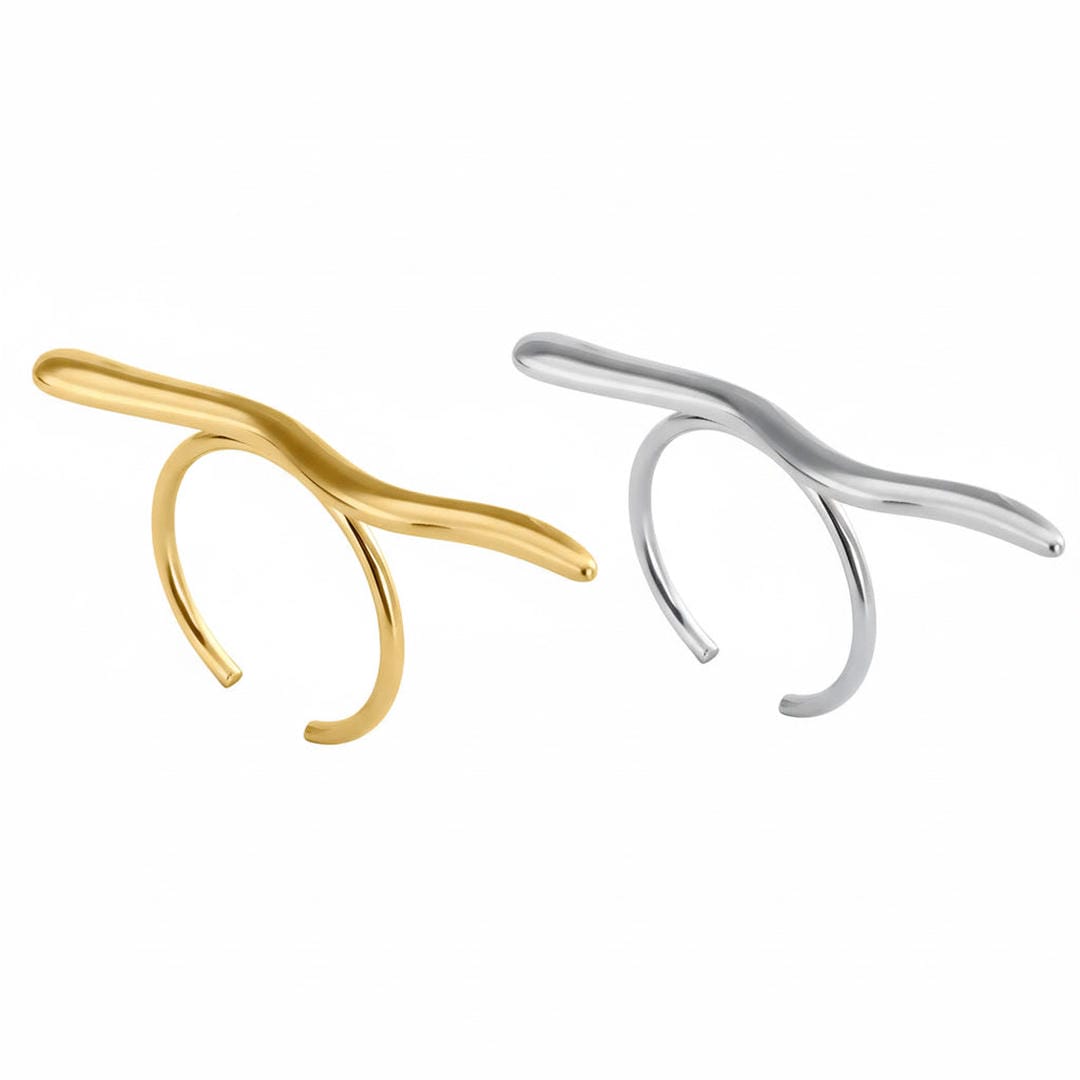 Minimalistischer Goldzweig-Ring