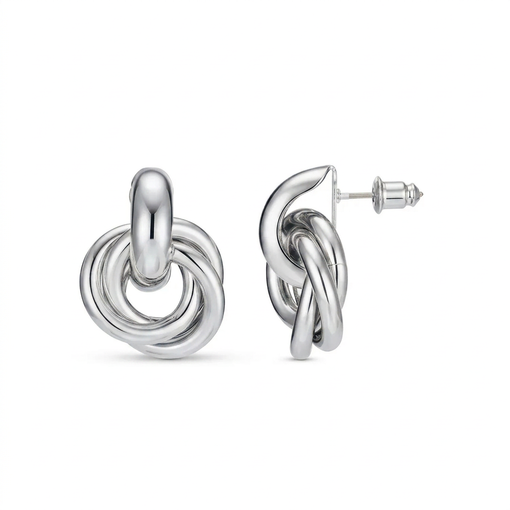 Aussage Interlocking Gold Ohrringe