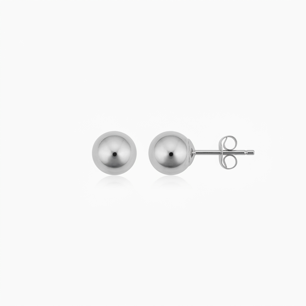 Haben Sie einen Ball Weißgold Ohrstecker