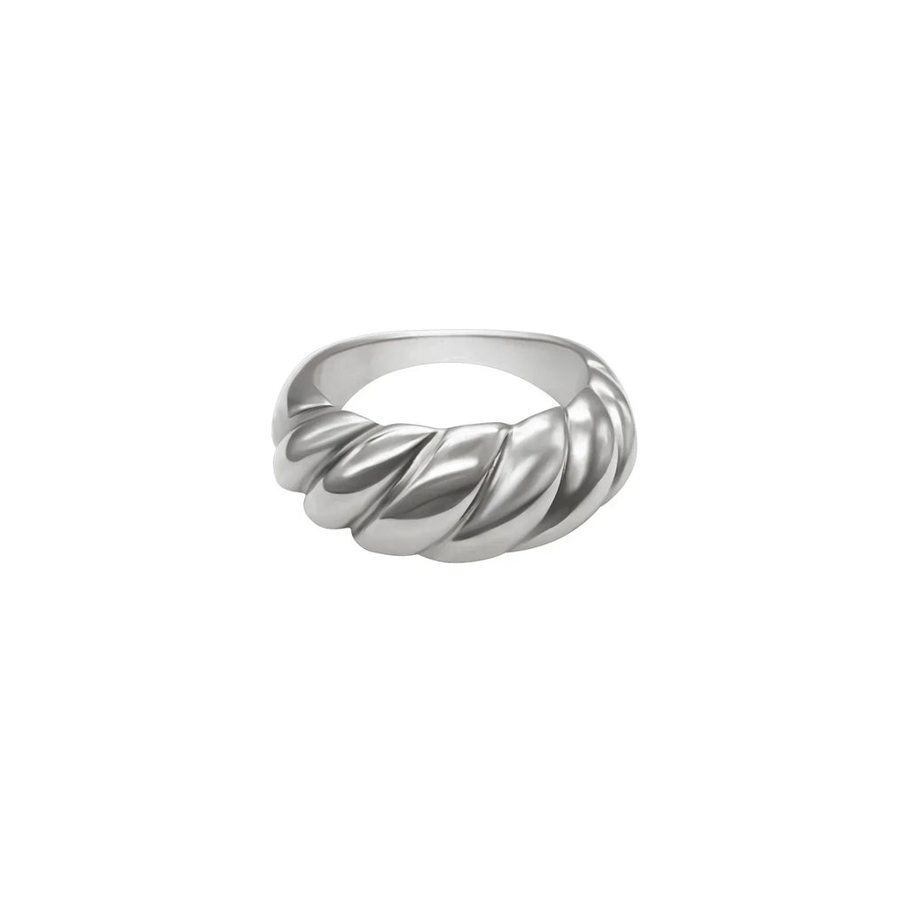 Vintage Croissant Ring aus Weißgold