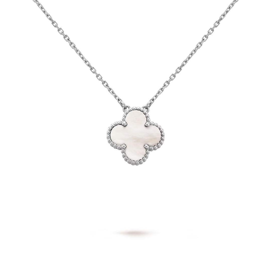 CLOVER | Halskette Weiß/Silber