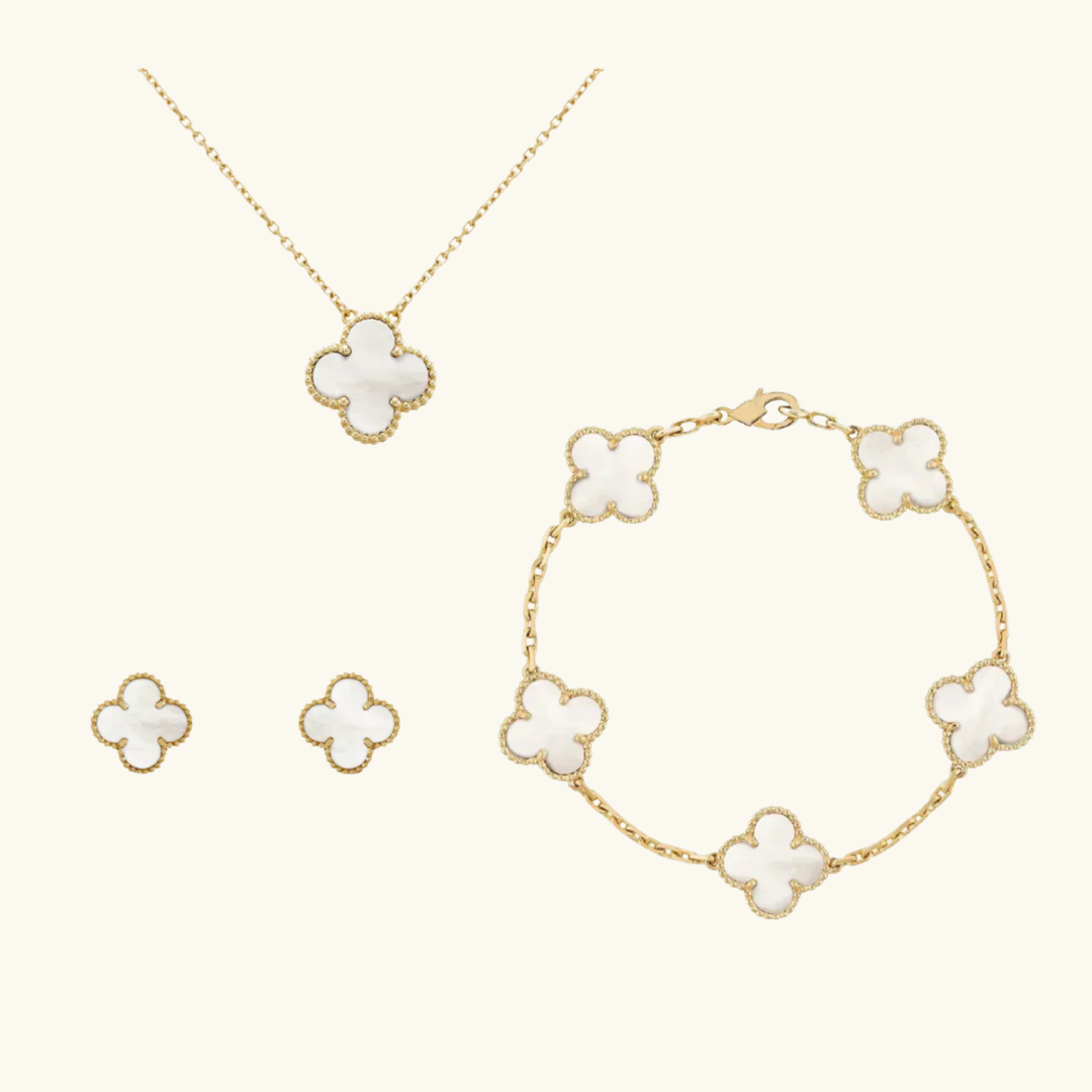 CLOVER | Schmuckset Premium Golden Weiß Bundle