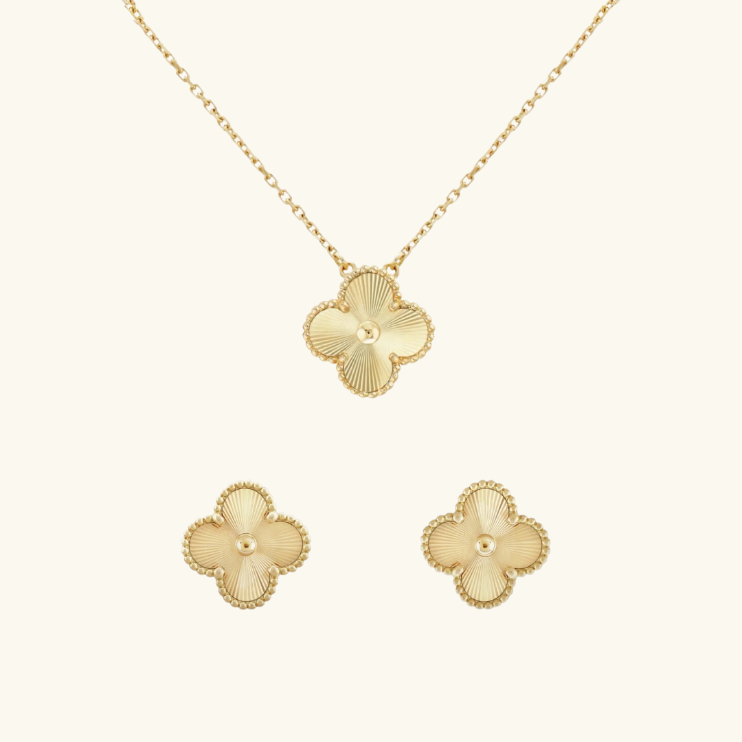 CLOVER | Schmuckset Golden Guilloché 2-Bundle