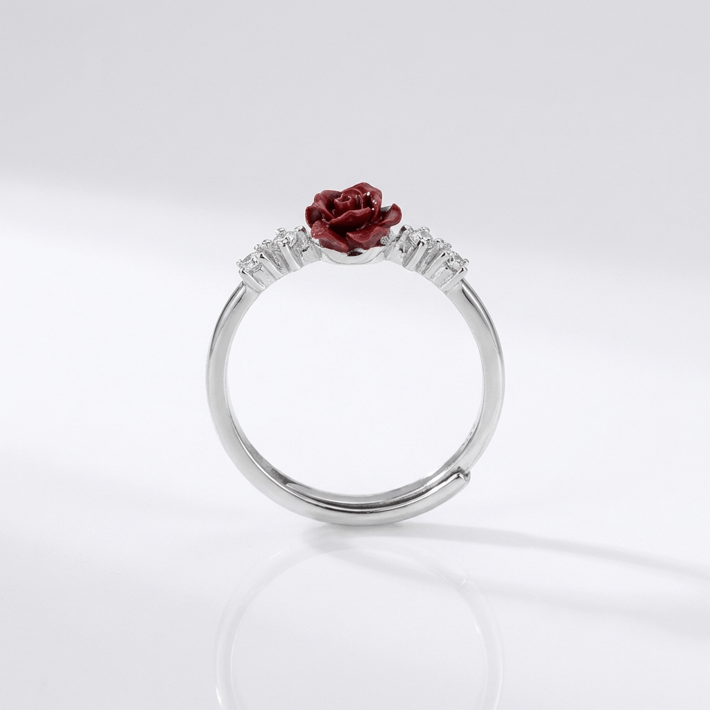 Weißgold Rose Zirkonia Ring