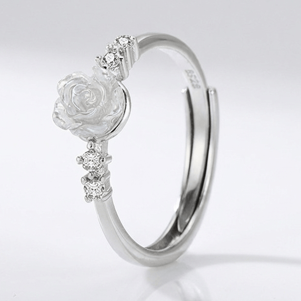 Weißgold Rose Zirkonia Ring