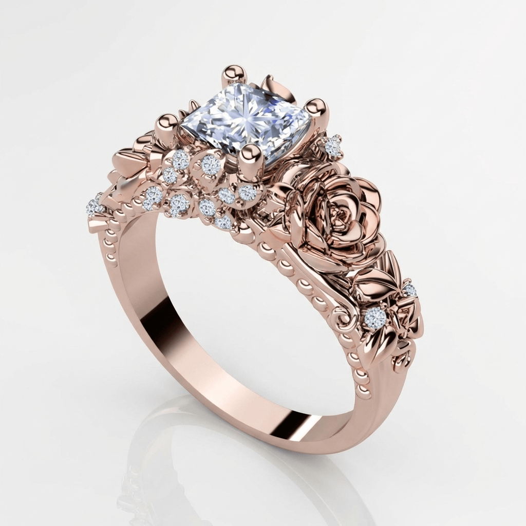 Rosen- und Zirkonia Vintage Ring