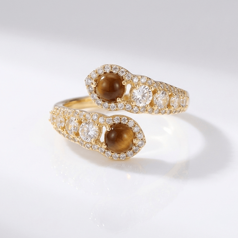Gold Rauchquarzring