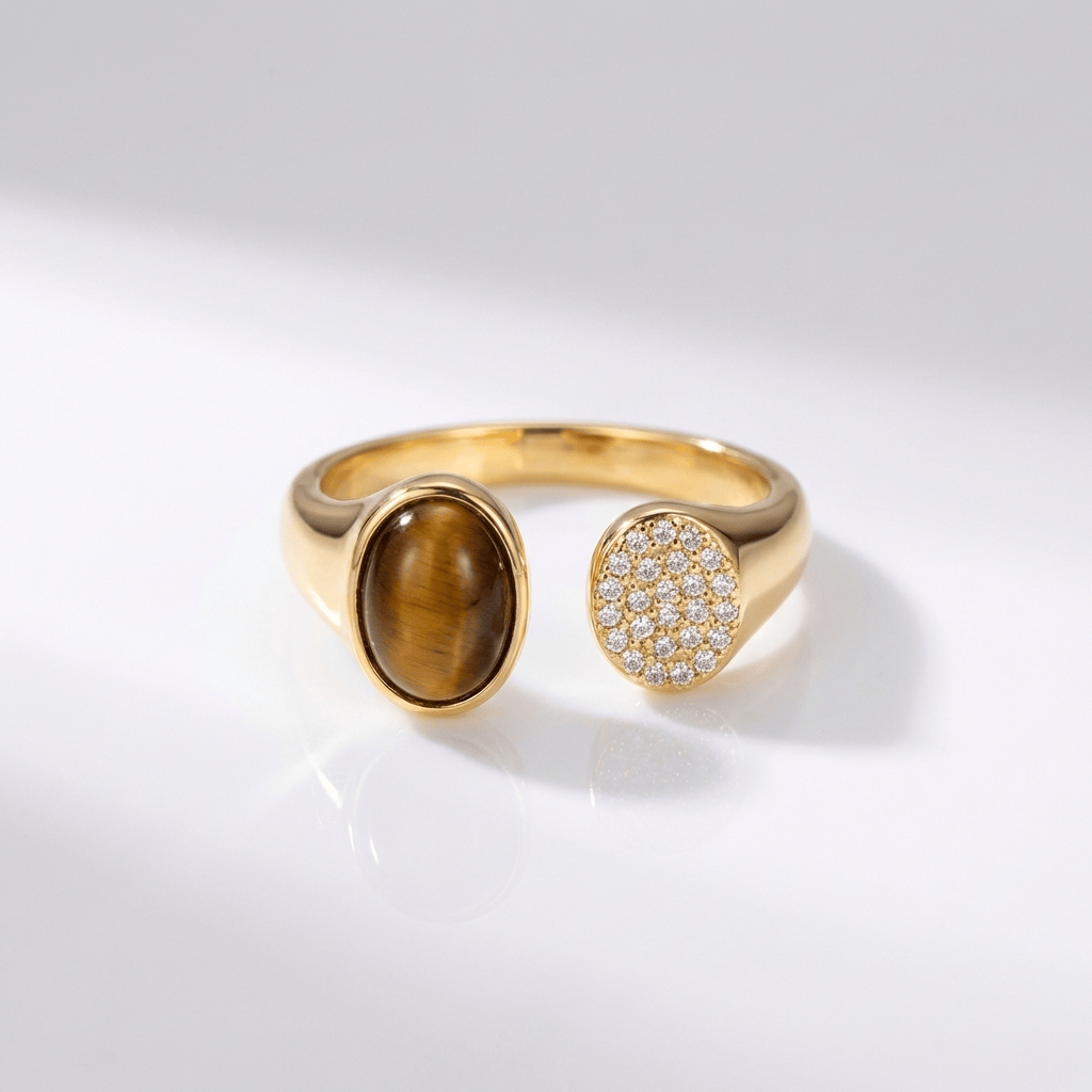 Gold Rauchquarzring