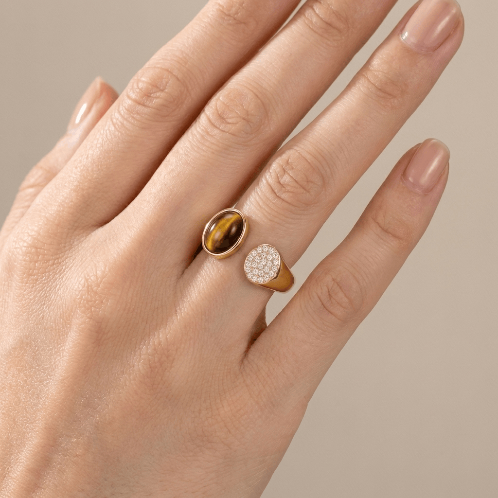 Gold Rauchquarzring