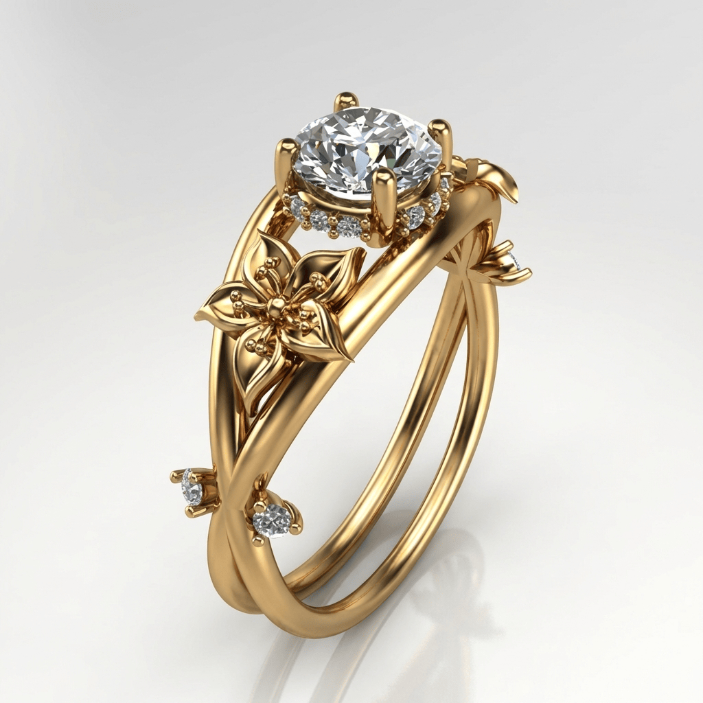 Gold Zirkonia Blühender Anmut Ring
