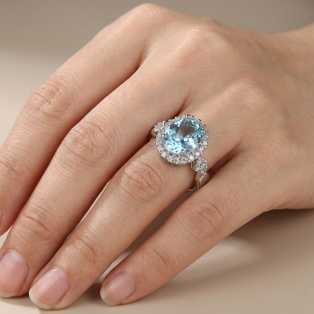 Blauer Kristall-Horizont-Ring