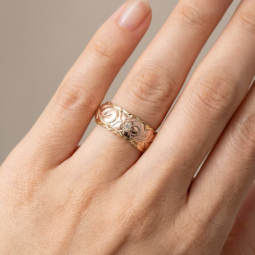 Antiker Rosen Goldring