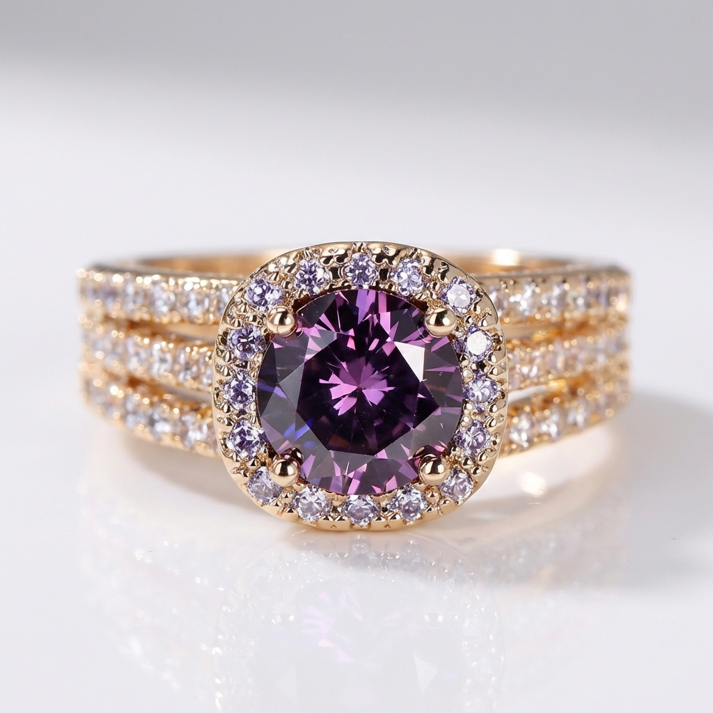 Gold Amethyst Kristallring