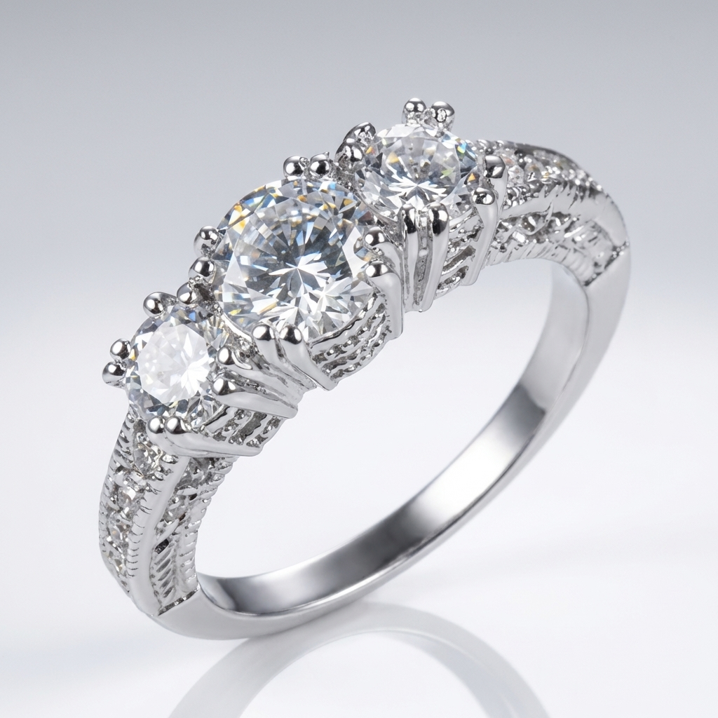Silberner Trinity Zirkonia Ring