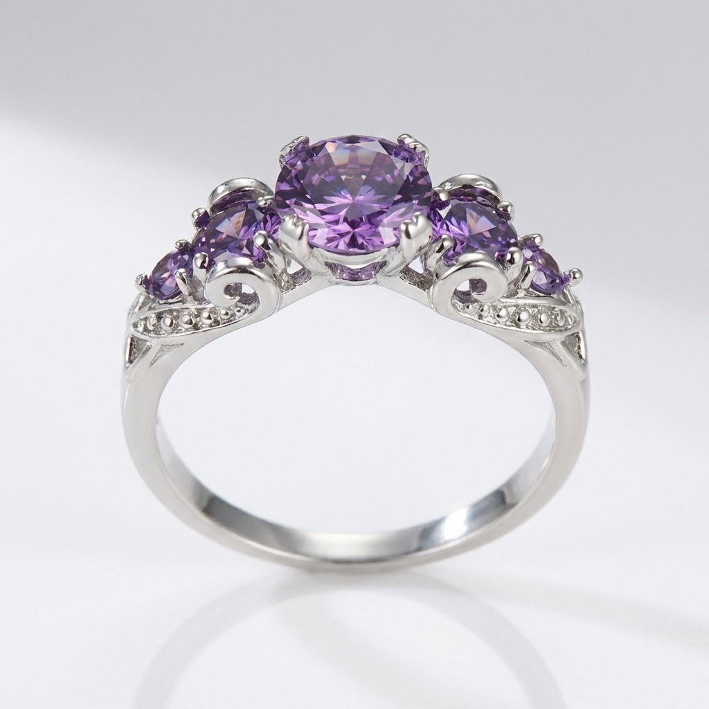 Lavendel-Zirkonia-Unendlichkeit-Ring