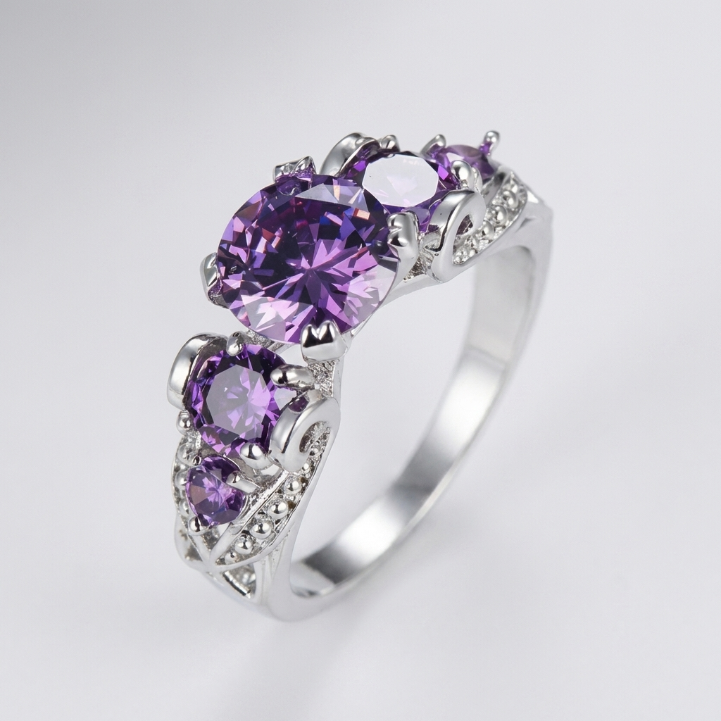Lavendel-Zirkonia-Unendlichkeit-Ring