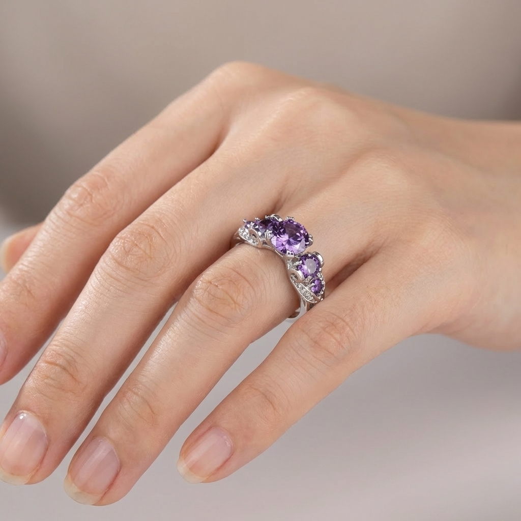 Lavendel-Zirkonia-Unendlichkeit-Ring