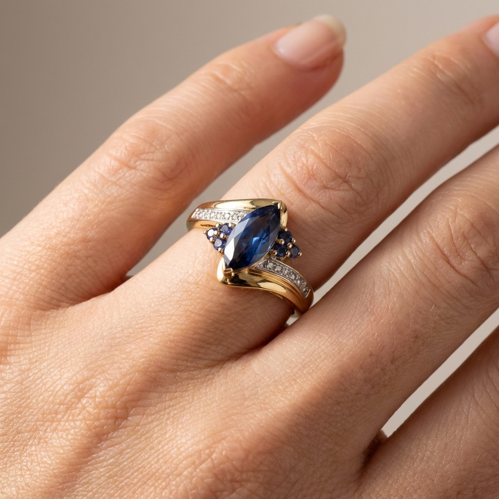 Himmlischer Blauer Zeitloser Ring
