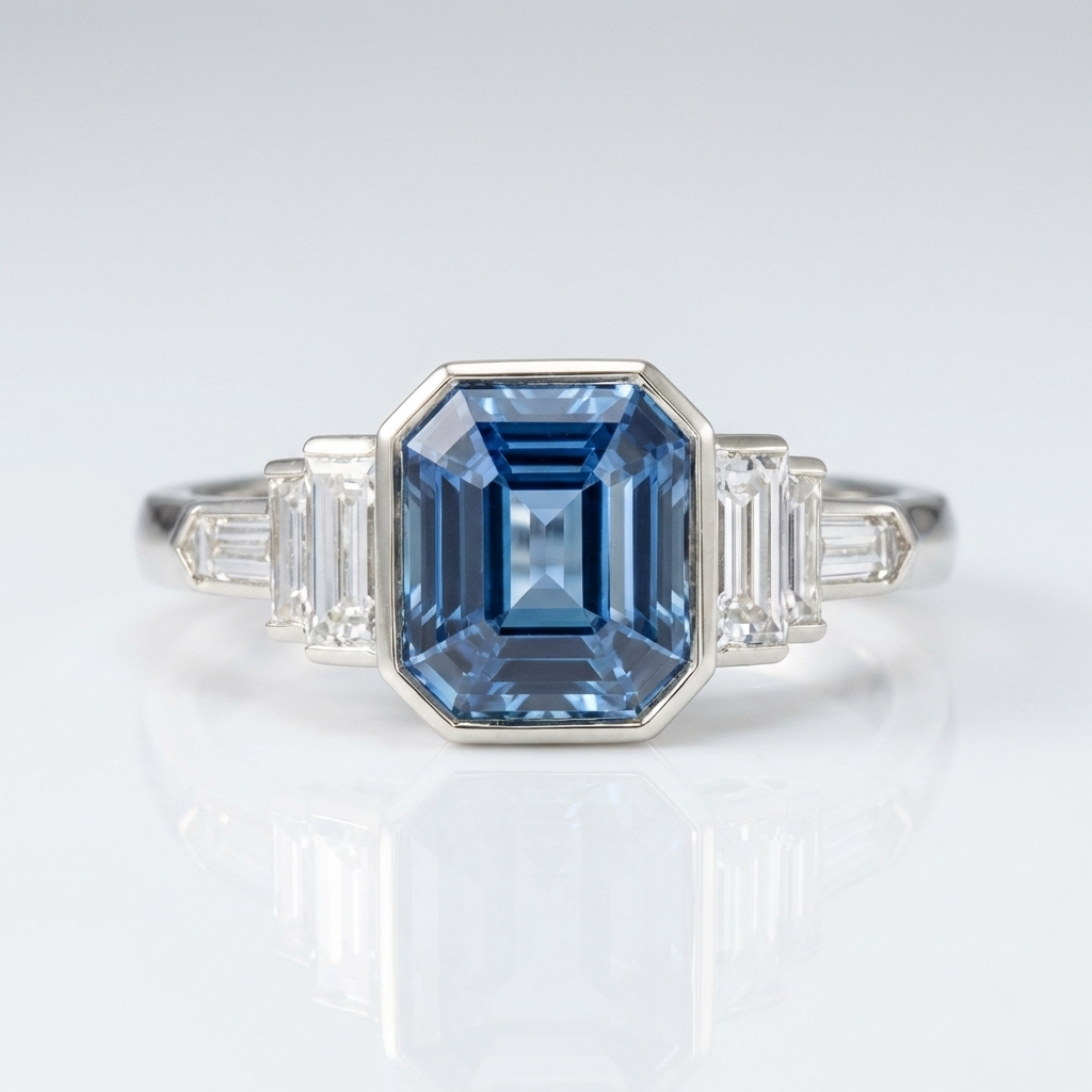 Blauer Saphir Festungsring
