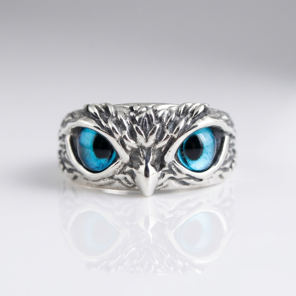 Eleganter Eulen Statement Ring