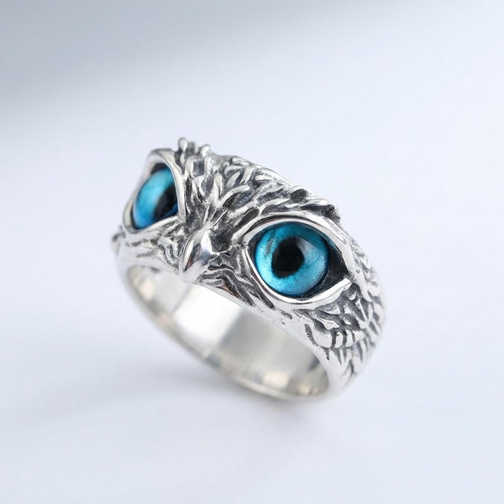 Eleganter Eulen Statement Ring
