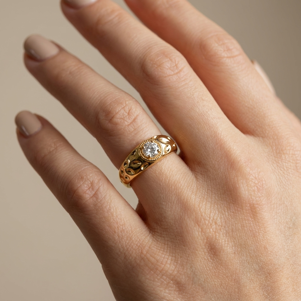Antiker Zirkonia Statement Ring
