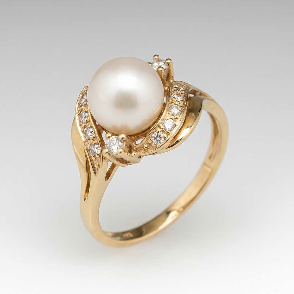 Goldene Perle Klassischer Ring