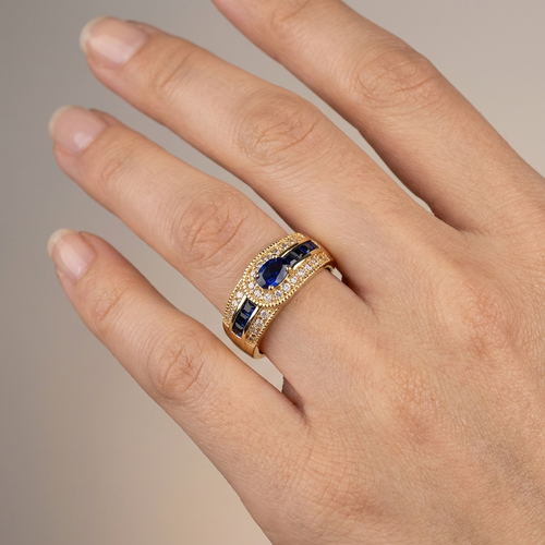 Blauer Empire Eleganter Ring
