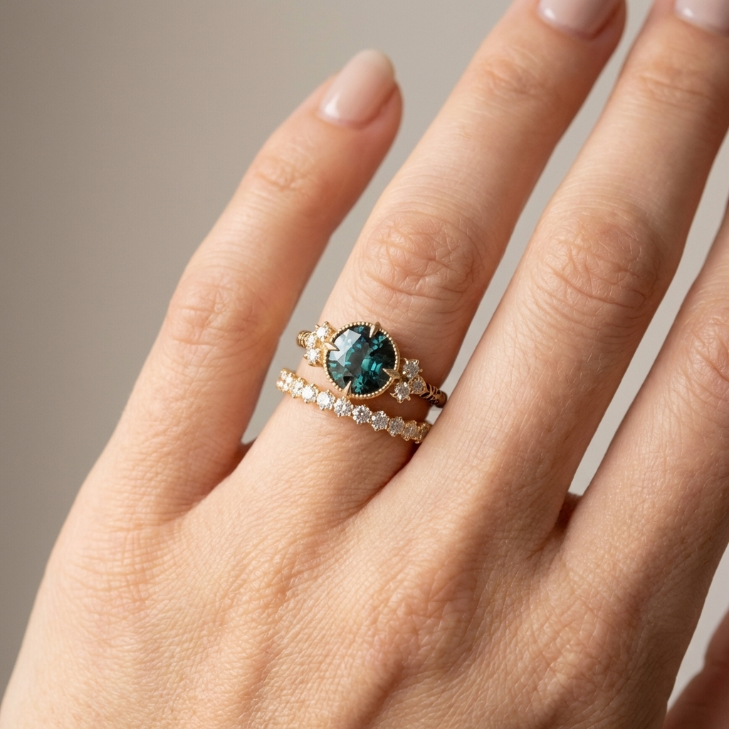 Grüner Schatz Stella Ring