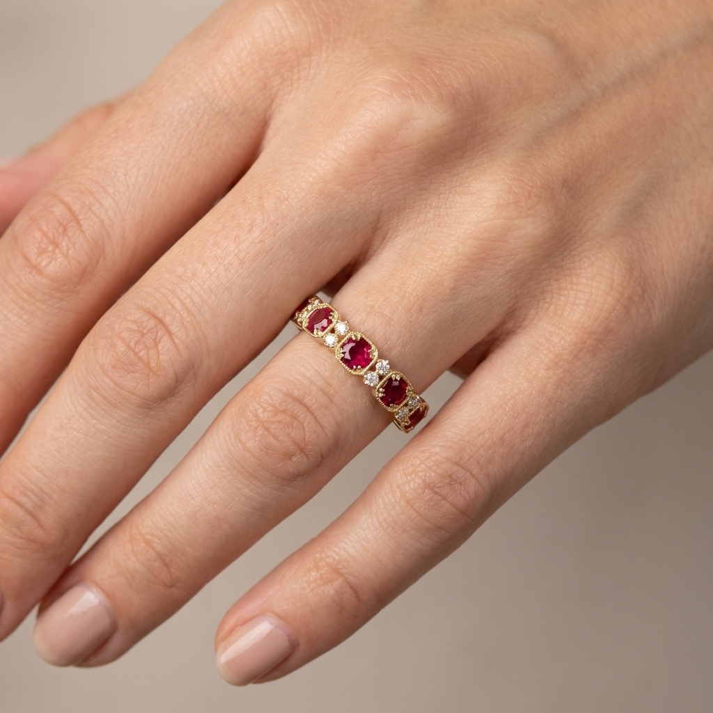 Rubin Erbe Kristalle Ring