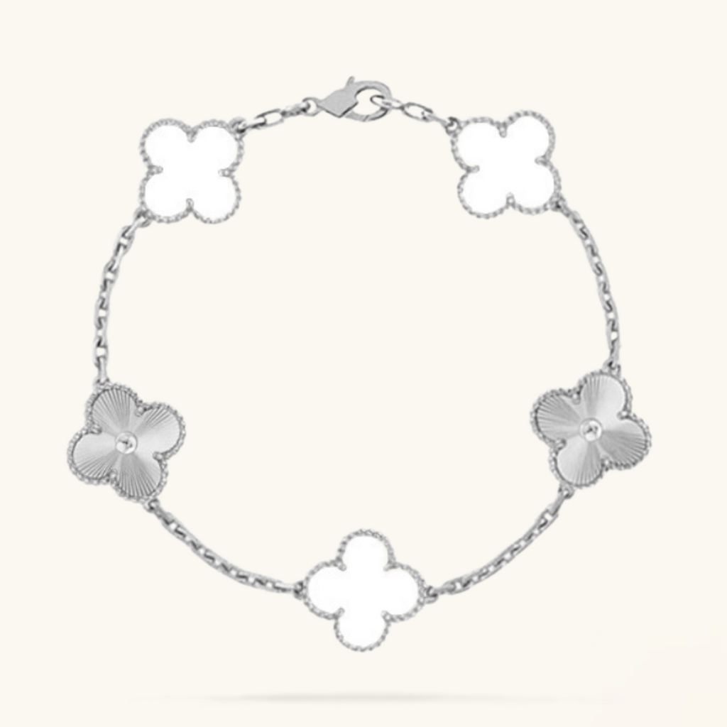 CLOVER | Armband Weiß/Silber