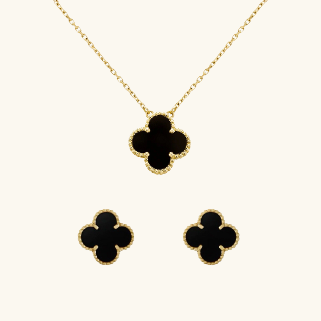 CLOVER | Schmuckset Golden Schwarz 2-Bundle