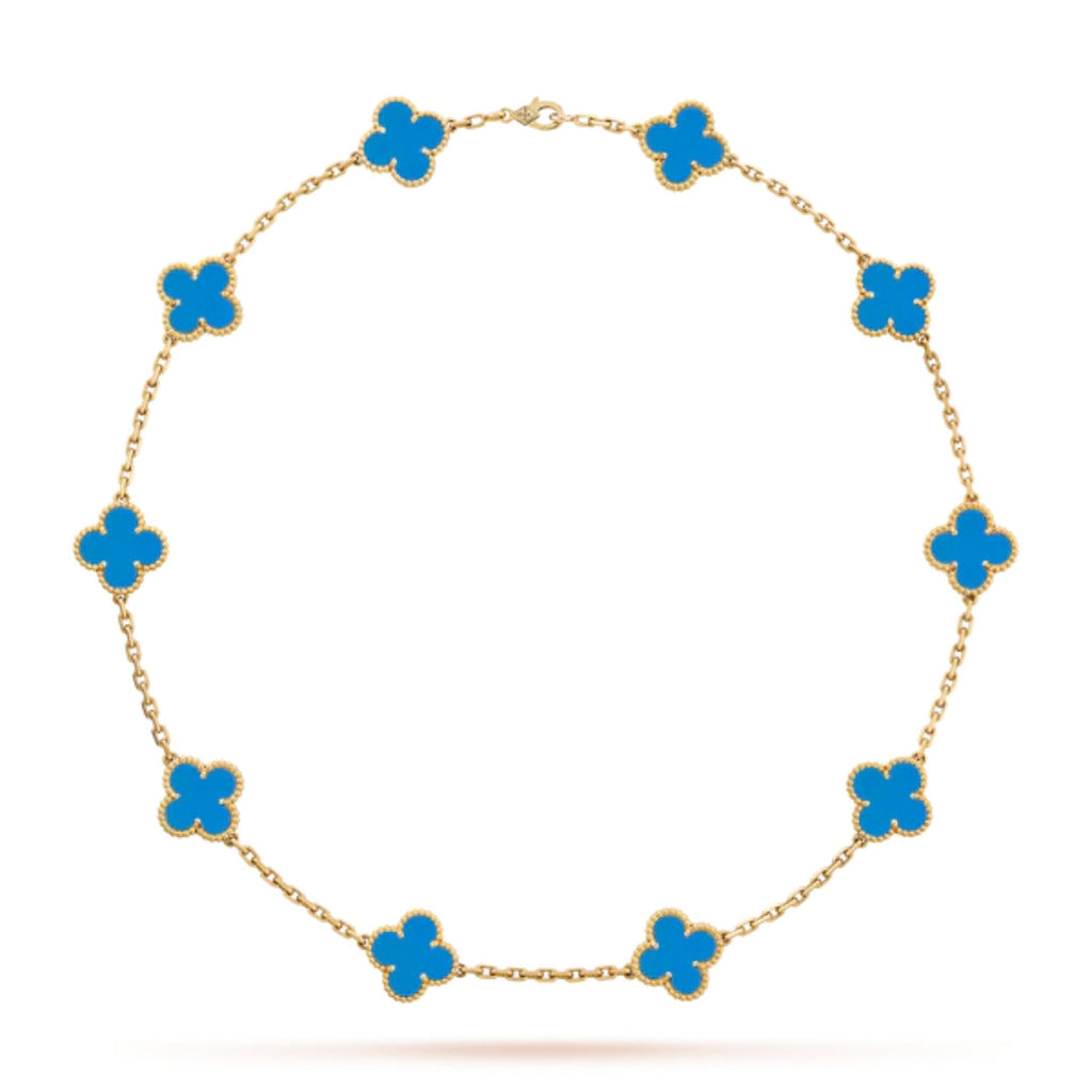 CLOVER | Halskette 10-Motiv Blau
