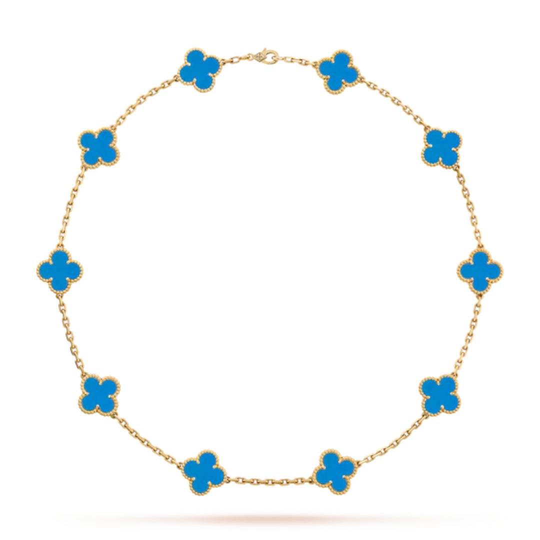 CLOVER | Halskette 10-Motiv Blau