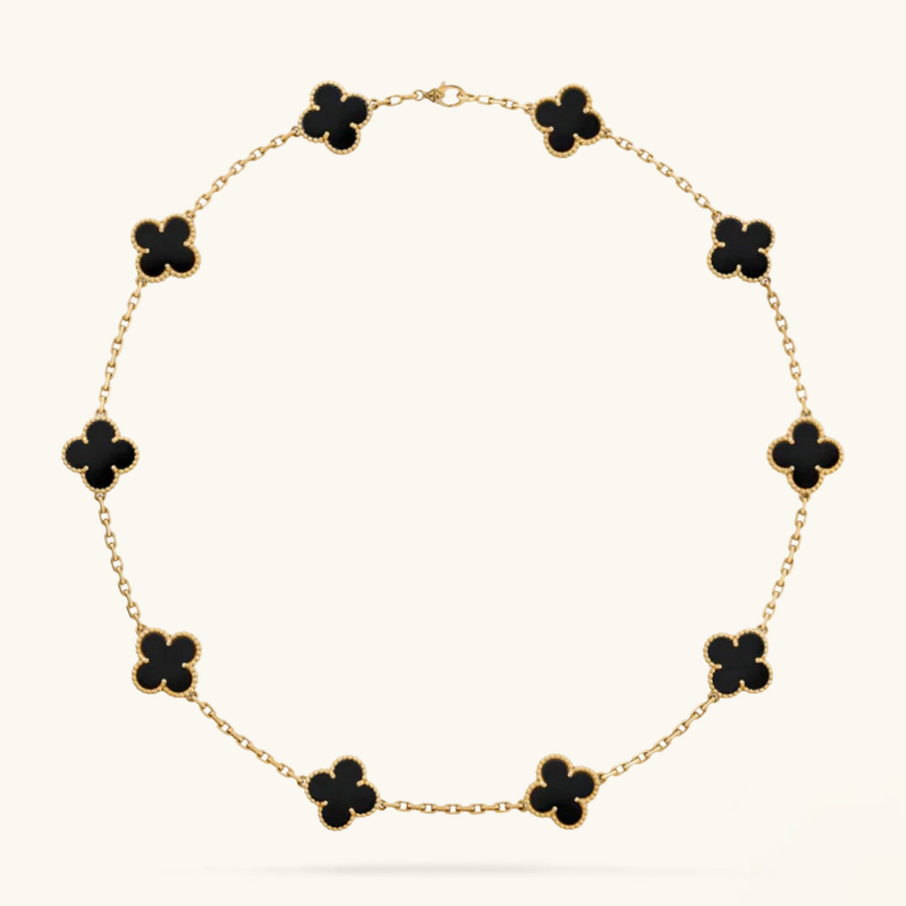 CLOVER | Halskette 10-Motiv Schwarz