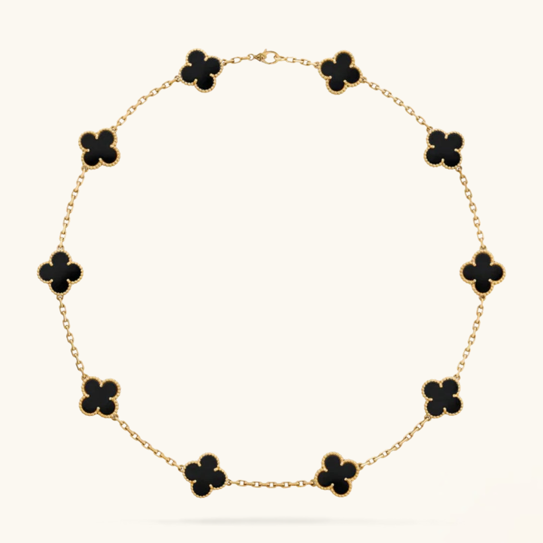 CLOVER | Halskette 10-Motiv Schwarz