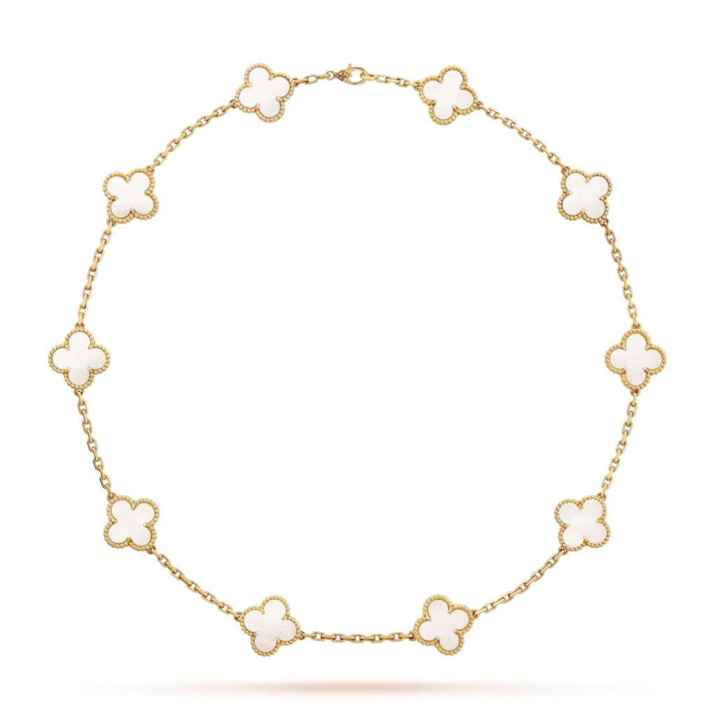 CLOVER | Halskette 10-Motiv Weiß