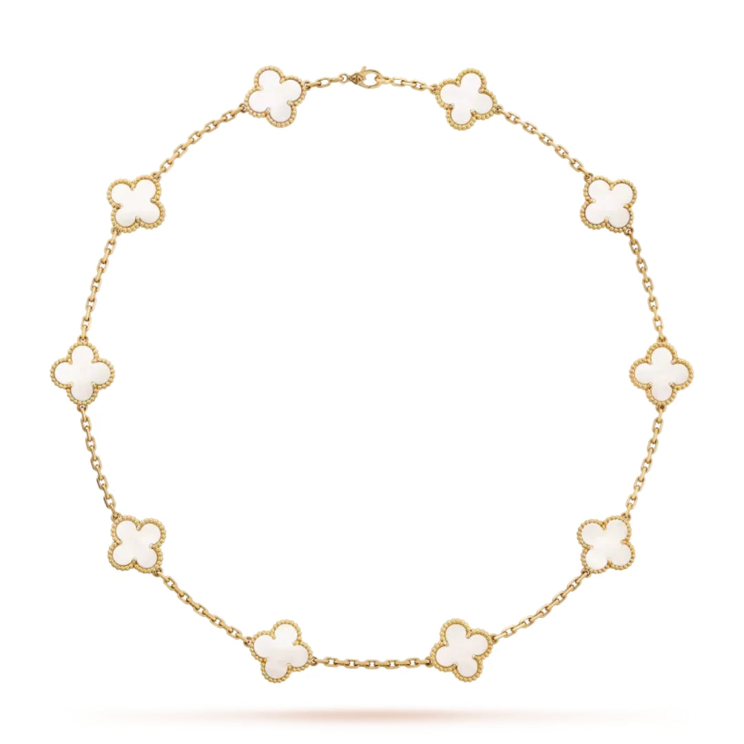 CLOVER | Halskette 10-Motiv Weiß