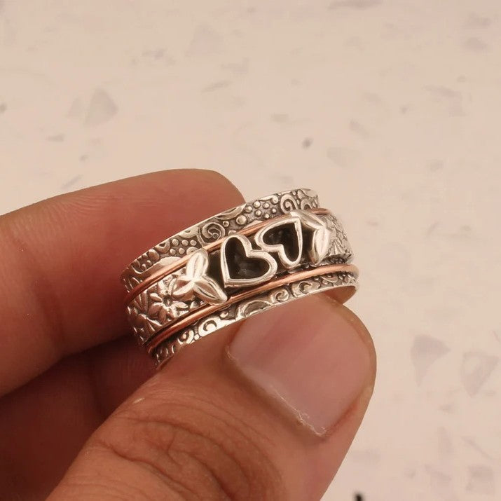 Gravierter Silber Heritage Ring