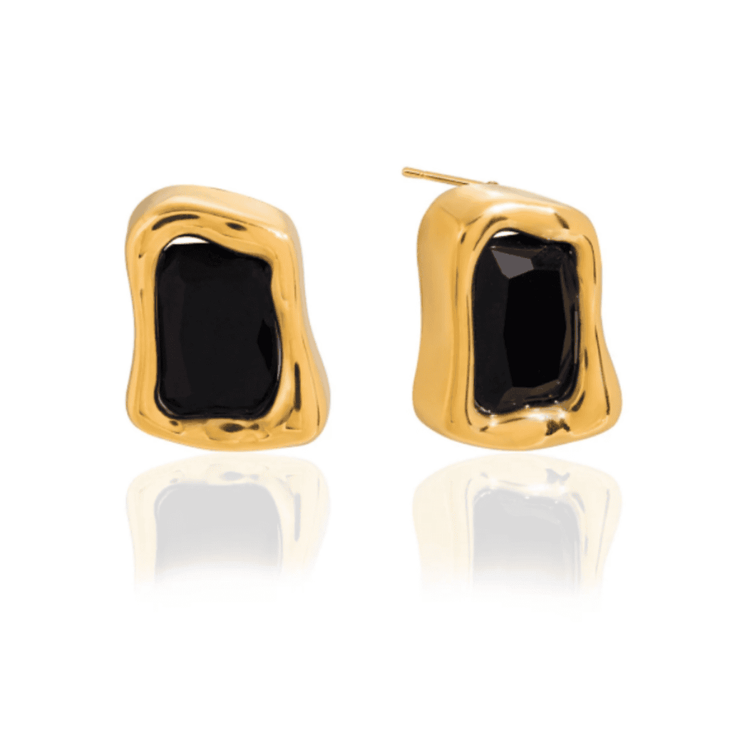 Zeitlose Gold-Zirkon-Quadratohrringe