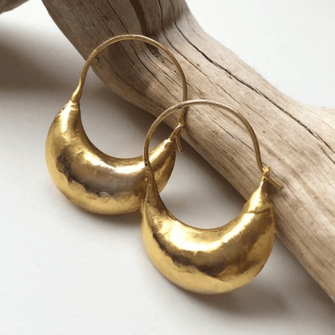 Vintage Goldene Korb Ohrringe