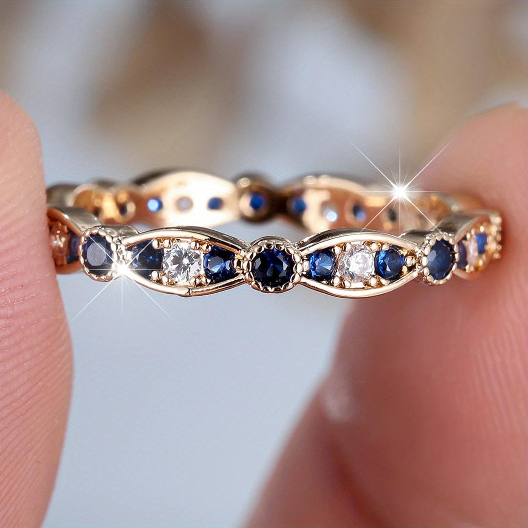 Saphir Mitternachts-Konstellation Bandring