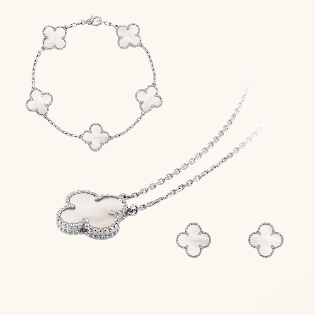 CLOVER | Schmuckset Premium Weiß Bundle